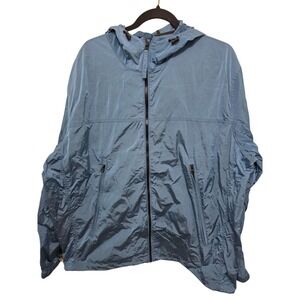 American Eagle Men's Blue Lightweight Hooded Windbreaker Jacket XL